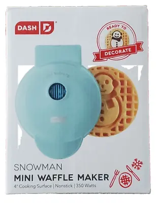 Dash Snowman Mini Waffle Maker Non-Stick 4  Cooking Surface - Free Ship! • $14.99