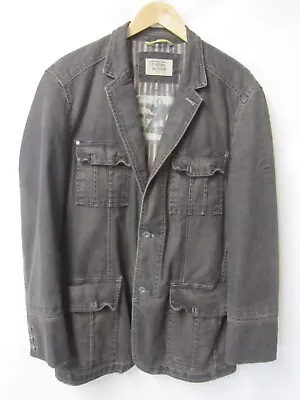 Longer Length Denim Jacket By Camel Active - Size 40  Chest Dark Brown • £39.99