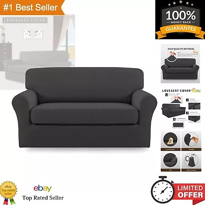 2-Piece Microfiber Sofa Slipcover - Spandex Fitted Couch Cover Elastic Bottom • $41.99