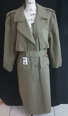 Together Brand Vintage Sz L  Military Trench Coat  Green See Measurements  • $49.99