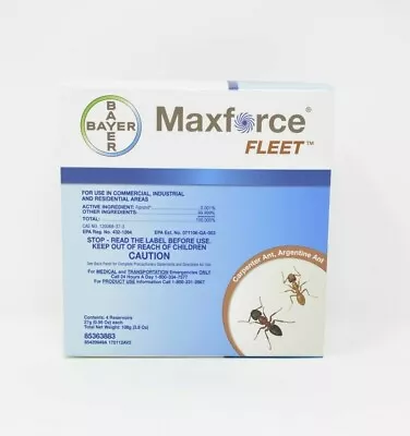 Bayer Maxforce Fleet Ant Gel Fipronil 4 Tubes X 27 Grams Carpenter Pharoah Thief • $42.98