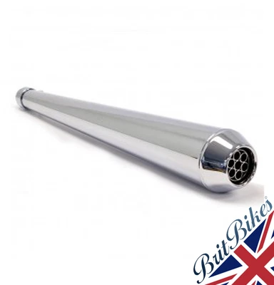 £95.85 • Buy Universal 26  Chrome Reverse Cone Megaphone Motorbike Exhaust Silencer Custom