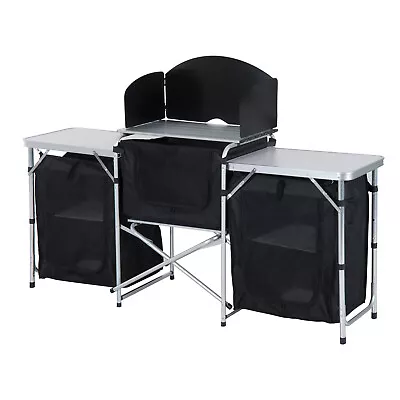 Portable Outdoor Camping Kitchen Folding Cooking Table For BBQ Picnic Party Camp • $109.19