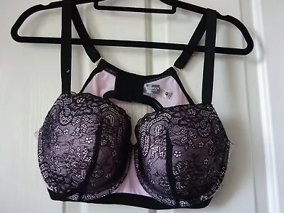 Emmerson Pink Cup/Black Lace Plus Bra Size 18D Padded Underwire • $12