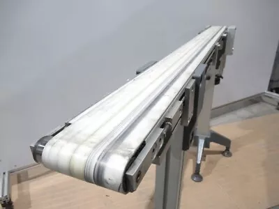 Flat Belt  Conveyor 55.5L  X 3.5 W  X 38H Inch W/adjustable Legs + Leeson Motor • $1200