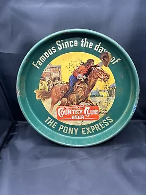  Country Club Beer Pony Express Tray- Goetz Brewing -St. Joseph/Kansas City RARE • $105