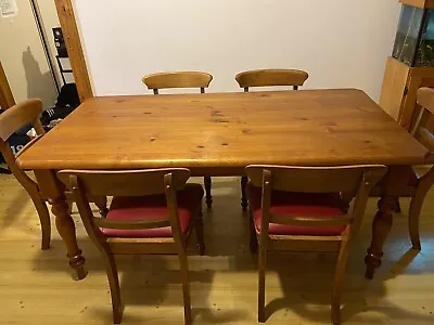 $50 • Buy 7 PIECE WOODEN DINING SETTING SUITE.  Table & 6 Chairs Colonial / Hamptons Style