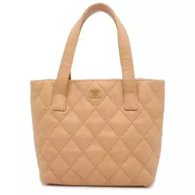 CHANEL Wild Stitch Tote Bag Leather Beige A18126 • $670