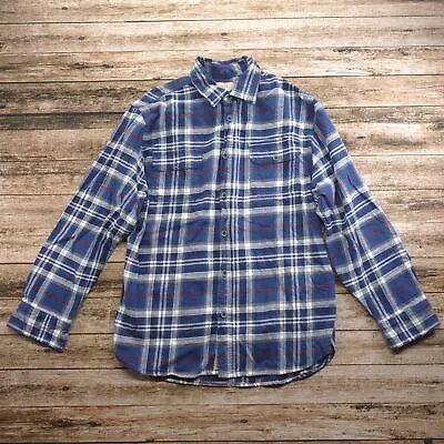 Jachs Men's Size Large Cotton Blue Flannel Button Down Long Sleeve Shirt #1717 • $14
