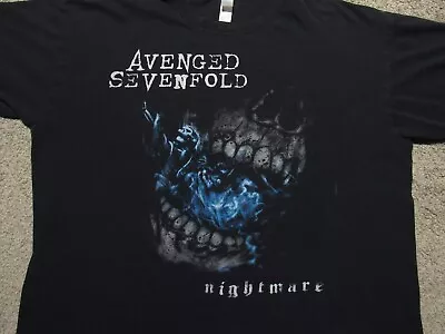 AVENGED SEVENFOLD Nightmare Skull T-SHIRT Mens LARGE MetalCore Metal Band A7X L • $20