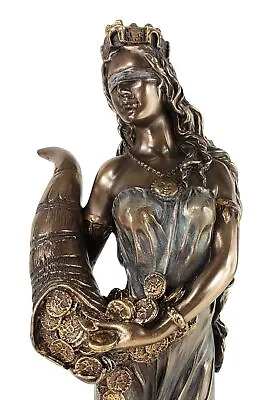 11  Blind Fortuna Roman Goddess Of Fortune & Luck Statue Bronze Finish • $50.63