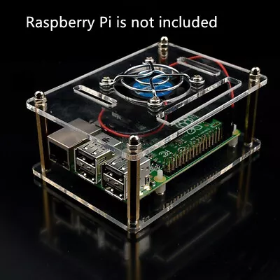 $14.18 • Buy DIY Clear Shell Case Box Enclosure Fan Heatsink For Raspberry Pi 3/2 Model B/B+