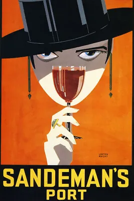 Sandeman Port Girl Portuguese Wine Europe Portugal Travel Vintage Poster Repro • $14.28
