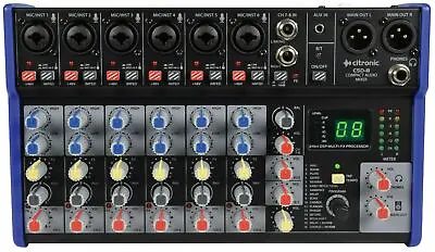 £130.92 • Buy Citronic CSD-8 Compact Mixer With BT And DSP Effects 6 Inputs Mixing Desk