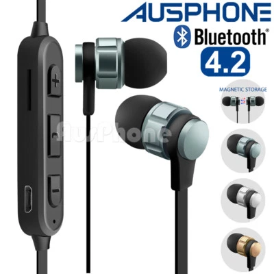 $12.95 • Buy Sweatproof Wireless Bluetooth 4.2 Earphones Headphones Sport Gym Built-in Mic