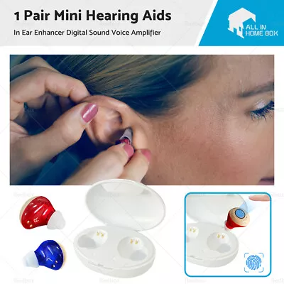 1 Pair Mini Hearing Aids In Ear Enhancer Digital Sound Voice Amplifier USB Touch • $55.20