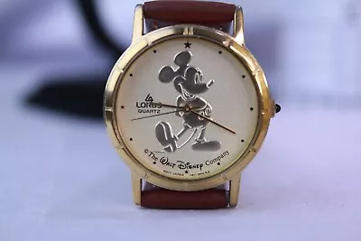 The Walt Disney Company Lorus Quartz  Gold Coin Gold Tone Mickey Mouse Watch • $9.99