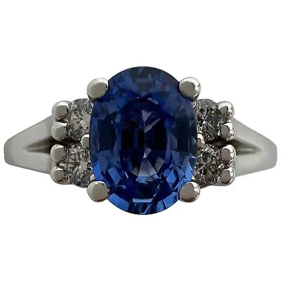 $2030.40 • Buy Fine Cornflower Blue 1.06ct Oval Ceylon Sapphire & Diamond 18k White Gold Ring