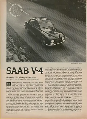 $9.99 • Buy 1967 SAAB V-4 German Ford Engine 4 Page Vintage Road Test