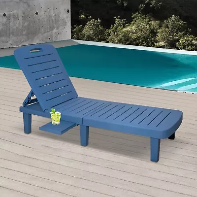 VILOBOS Outdoor Chaise Lounge Chair Pool Reclining Seat 4 Position W/ Tray + Bag • $99.99