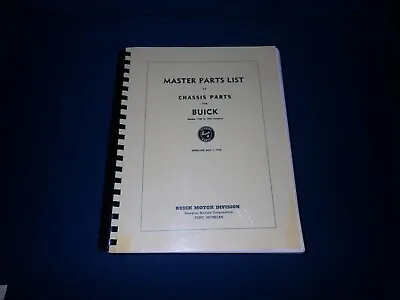 1928-1942 Master Parts List Of Chassis Parts For Buick Catalog • $28.42