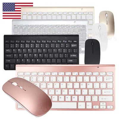Wireless Keyboard And Mouse Set Mini 2.4G Waterproof For Mac Apple PC Computer • $19.98