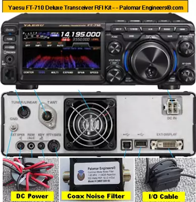 Yaesu FT-710 Deluxe Transceiver RFI Kit - 6 RFI/Noise Reduction Filters + Coax N • $99.95