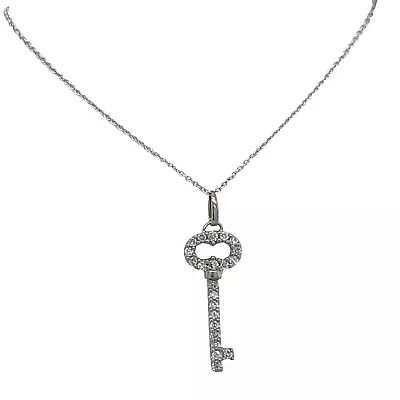 14k WG Diamond Key Charm Necklace 22  • $1000