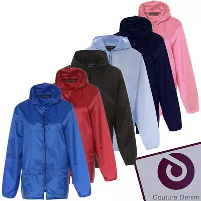 Unisex Rain Jacket Cagoul Kagool Pac A Mac Showerproof Hood Festival Jacket Coat • £8.95