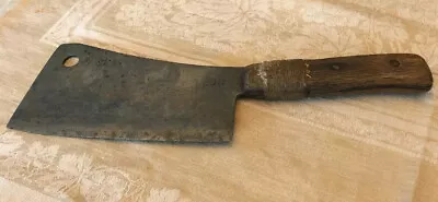 8” Blade Antique Foster Brothers Solid Steel Cleaver #238 Wood Handle • $349