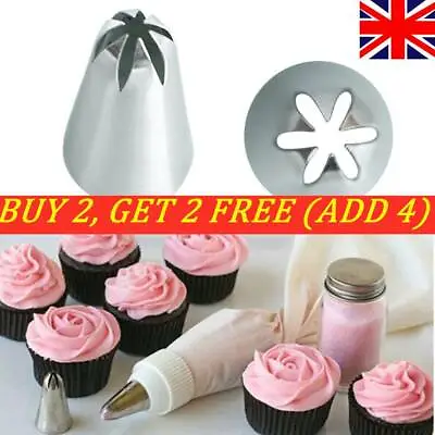 2D Large Rose Flower Cream Icing Piping Nozzle Pastry Tips Tool Cake Decor* • £4.21