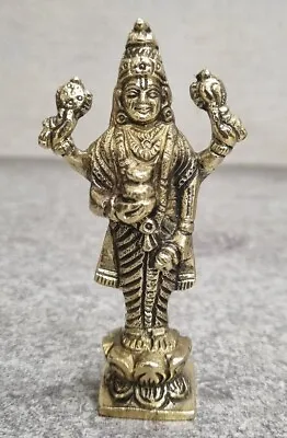 LORD DHANVANTRI VISHNU - Brass Statue ~Height 10 Cm~Hindu God Of Prosperity • $14.70