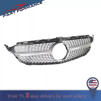 Diamond Front Grille Grill For 15-18 Mercedes Benz W205 C-Class C250 C300 C400 • $59.99