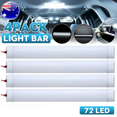 4x 12V 72-LED Car Interior White Strip Lights Bar Lamp Car Van Boat Caravan Home • $26.98