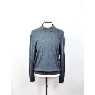 Jos. A. Bank Traveler Men Grey Mock Turtleneck Merino Wool Sweater XL Classic • $24.99