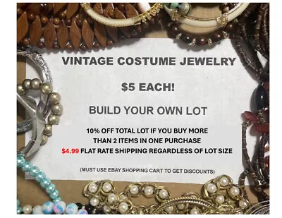 Choose Your Lot Jewelry Vintage Mcm Estate Rhinestone $5 First 10% Off 2 0r More • $3