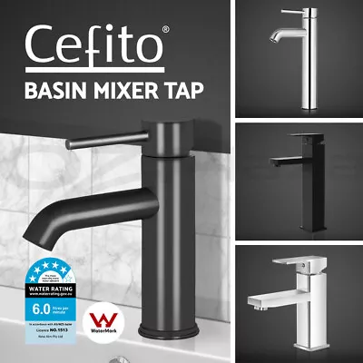 Cefito Bathroom Taps Mixer Tap Basin Laundry Faucet Swivel DIY • $49.95