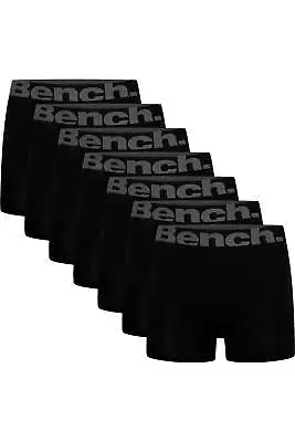 Bench - Mens Essential Underwear 7 Pack Boxers Trunks - BLACK • £34.99