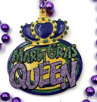 Mardi Gras Queen Crown Bead New Orleans Purple Beads Authentic Gay Rainbow • $5.95