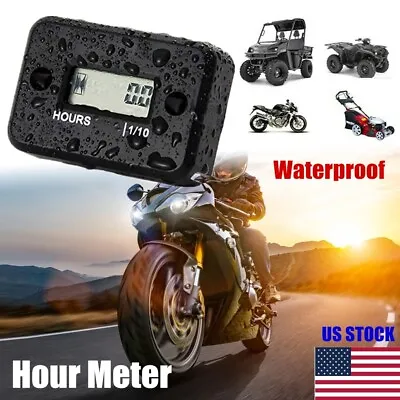 Motorcycle Hour Meter Timer Racer Digital Counter Moto Jet Ski Timer Waterproof • $10.99