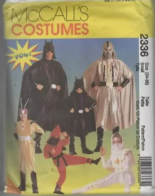 Uncut Sewing Pattern Superhero Costume Batman Darth Vader Ninja Mens Size 34-36 • $8.25