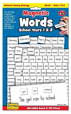 Magnetic Words Years 1 And 2 Set - Key Stage 1 Magnets & Whiteboard For Children • £16.10