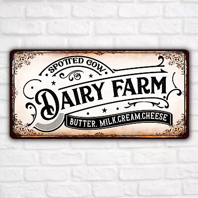 Dairy Farm Shop Sign Advertising Outdoor Metal Plaques Door House Patio Shed Art • £4.95