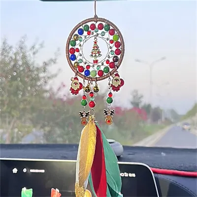 Mini Car Rear View Mirror Pendant Hanging Charm Home Ornament Xmas Decoration • £9.59
