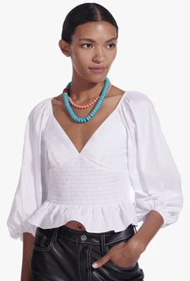$127.49 • Buy NWT STAUD Matilde Cotton Poplin Top - White, Large