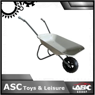 New Child Kids Metal Wheelbarrow - Grey / Grey - Toy Play Farm Gardening • £24.95