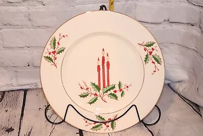 $29.99 • Buy Vintage Fine Arts China - Christmas Candles And Holly, Excellent Dinner Plate