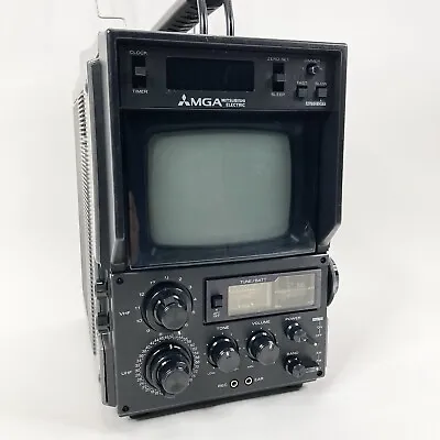 Vintage MGA Mitsubishi Portable TV AM/FM VHF UHF Receiver BB-0580 AC Or DC • $175