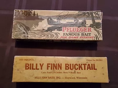 Set Of 2 Antique Fishing Lures In Original Boxes/Pflueger #3750 BillyFinn Bktl • $9.50