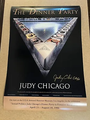 Judy Chicago Poster  The Dinner Party 22x32” UCLA 1996 HAMMER MUSEUM SHOW SIGNED • $49.99